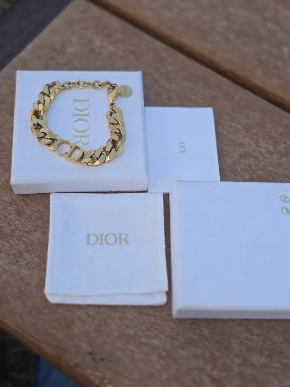 Dior 30 Montaigne Gold Tone Metal Bracelet.